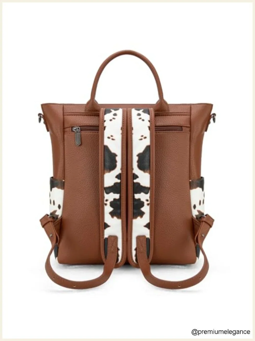 Faux Leather Convertible Backpack Purse with Crossbody Strap for Work Travel